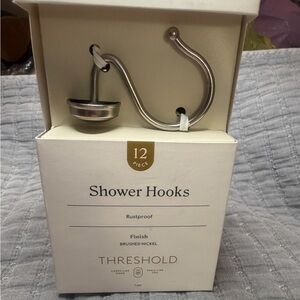 Threshold Brushed Nickel Shower Curtain Hooks